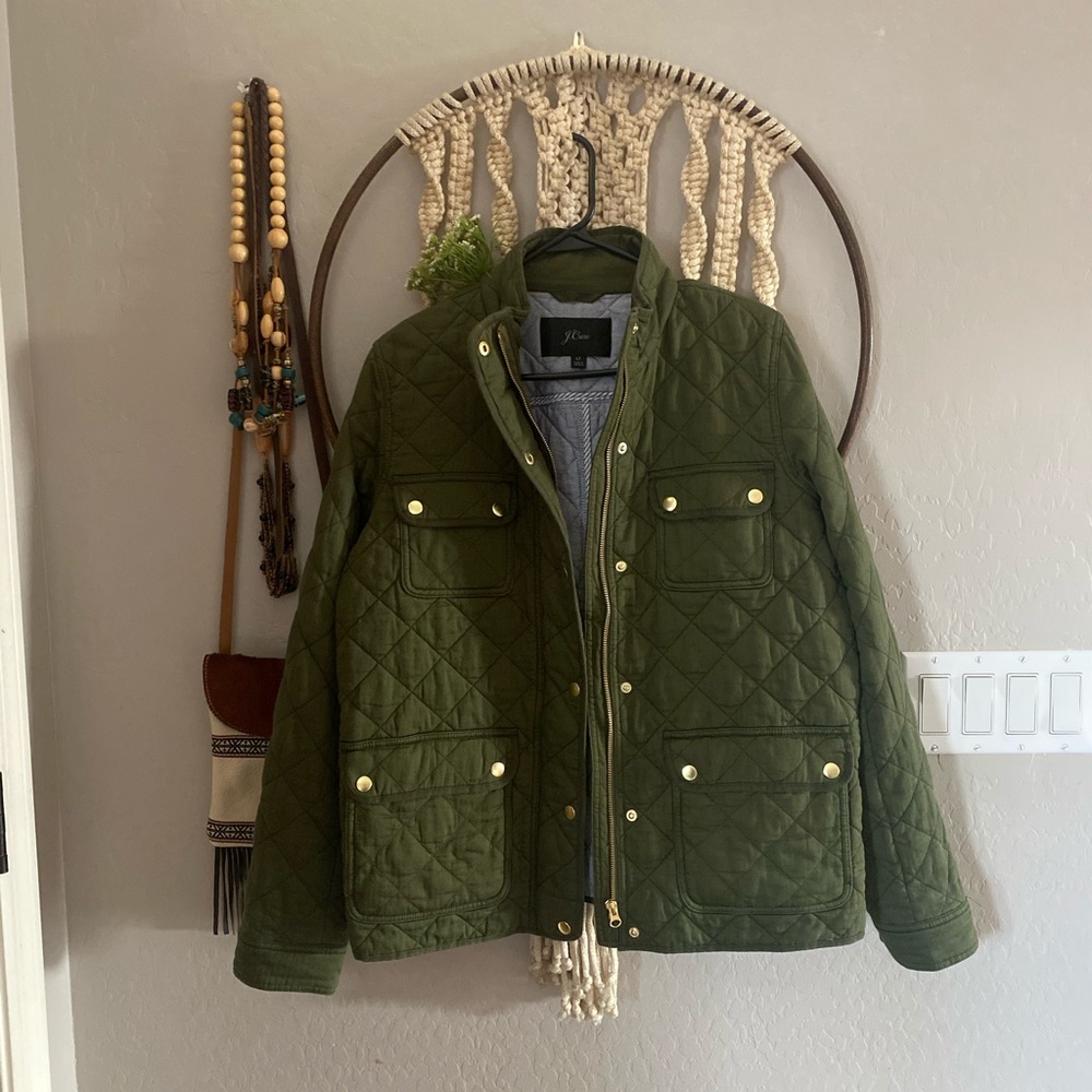 Jcrew quilted Utility army green coat/jacket | LT